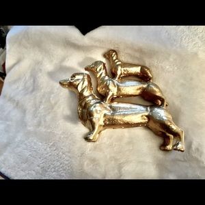 Heavy metal Dachshund statue